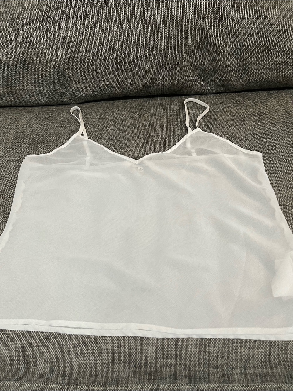 Madewell Women’s White Sheer Camisole Top Size L